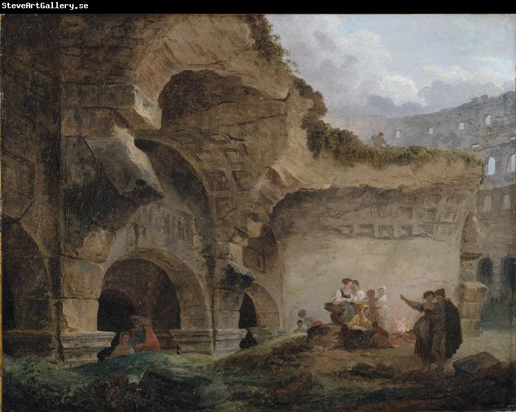 Hubert Robert Washerwomen in the Ruins of the Colosseum